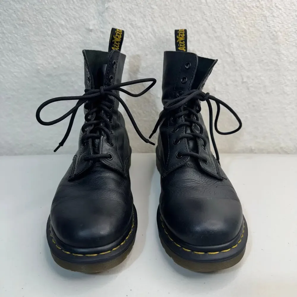 Original Dr Marten 1460 8-Eye Boot Pascal Virginia Leather Black Lace Up Size 10